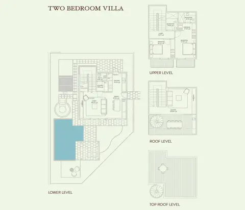 Plattegrond van 2 slaapkamers in Zaya Hameni