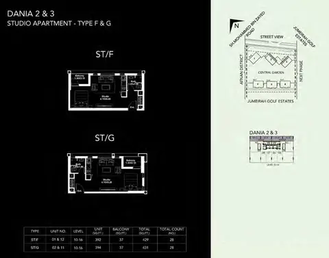 Plattegrond van Studio in Midtown Dania District