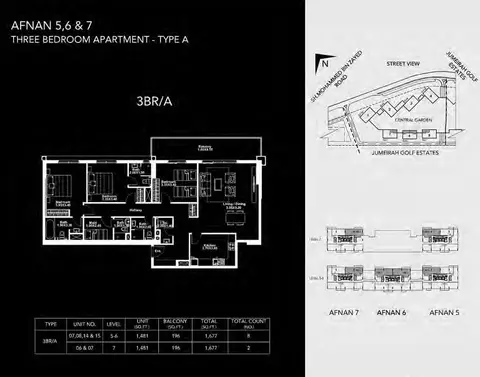 Plattegrond van 3 slaapkamers in Midtown by Deyaar