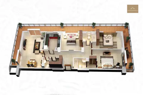 Plattegrond van 3 slaapkamers in Arabian Gate