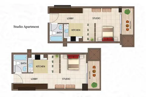 Plattegrond van Studio in Arabian Gate