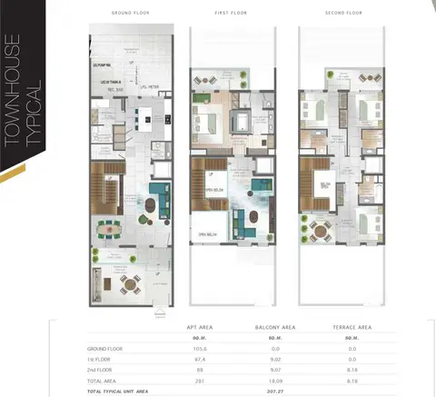Plattegrond van 4 slaapkamers in Hyati Avenue