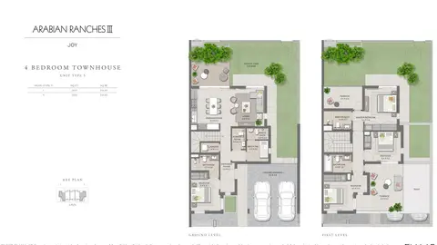 Plattegrond van 4 slaapkamers in Joy Townhouses