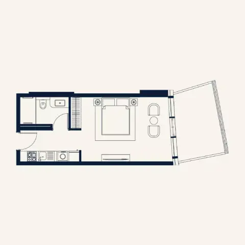 Plattegrond van Studio in Trussardi Residences Phase 2 By Mira Developments