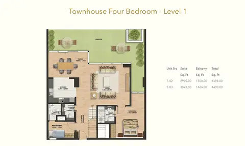 Plattegrond van 4 slaapkamers in Gemini Splendor