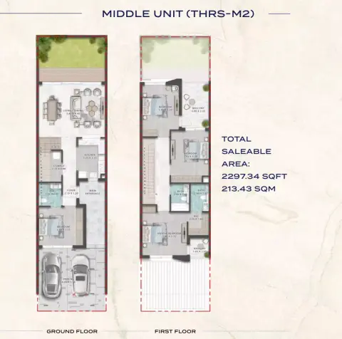 Plattegrond van 4 slaapkamers in Damac Riverside
