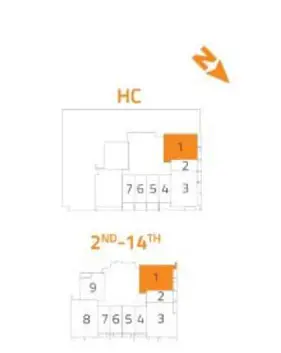 Plattegrond van 2 slaapkamers in Milano Boutique Suites