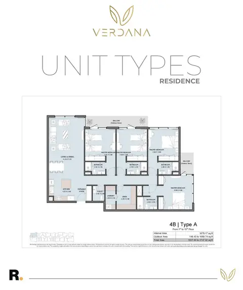 Plattegrond van 4 slaapkamers in Verdana Phase 6