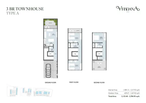 Plattegrond van 3 slaapkamers in Verdana Phase 6
