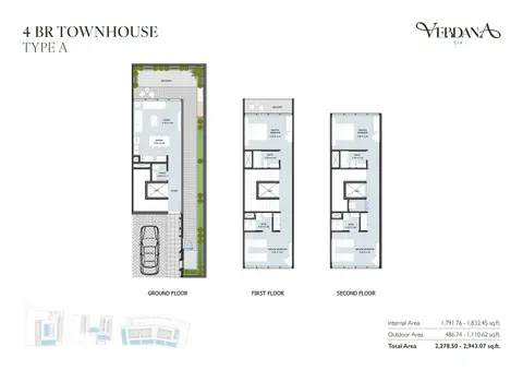 Plattegrond van 4 slaapkamers in Verdana Phase 6