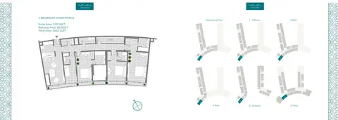 Plattegrond van 3 slaapkamers in Seven Palm Residences