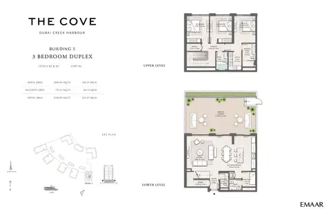Plattegrond van 3 slaapkamers in The Cove 2 Creek Harbour