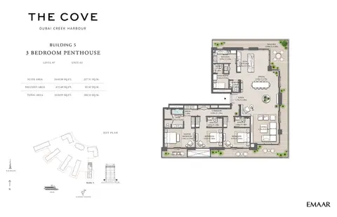 Plattegrond van 3 slaapkamers in The Cove 2 Creek Harbour