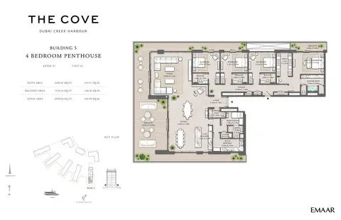Plattegrond van 4 slaapkamers in The Cove 2 Creek Harbour