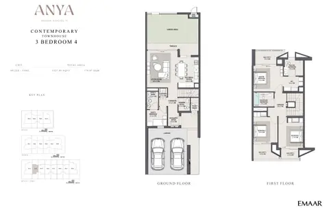 Plattegrond van 3 slaapkamers in Anya at Arabian Ranches 3