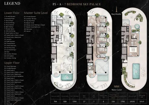 Plattegrond van 7 slaapkamers in The Rings at Dubai Water Canal