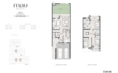 Plattegrond van 3 slaapkamers in May at Arabian Ranches 3