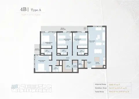Plattegrond van 4 slaapkamers in Verdana Phase 5