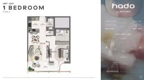Plattegrond van 1 slaapkamer in Hado by Beyond