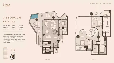 Plattegrond van 3 slaapkamers in Eywa Way of Water