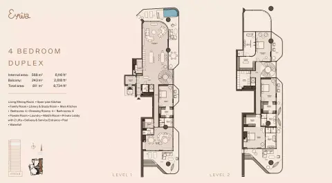 Plattegrond van 4 slaapkamers in Eywa Way of Water