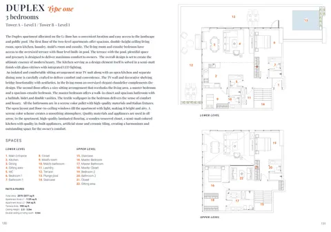 Plattegrond van 3 slaapkamers in The Orchard Place at JVC