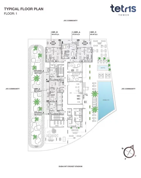 Tetr1s Tower at JVC in Jumeirah Village Circle, Dubai, foto 5