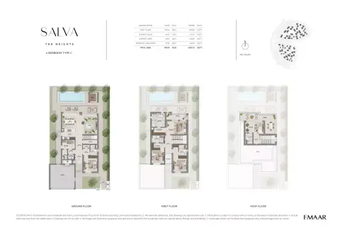 Plattegrond van 4 slaapkamers in Salva The Heights