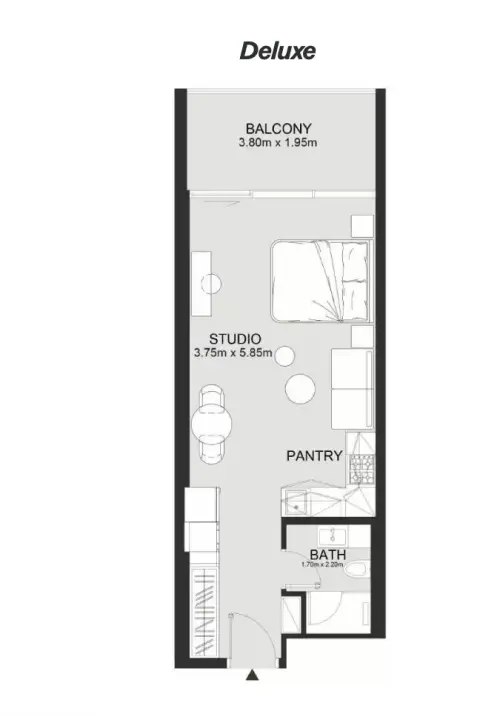 Plattegrond van Studio in Ashley Hills