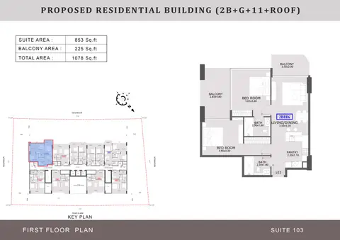 Plattegrond van 2 slaapkamers in Coventry Gardens 2 at Dubailand