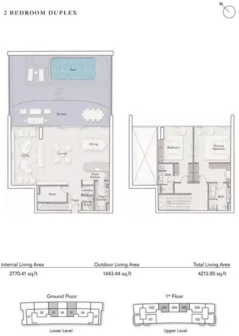 Plattegrond van 2 slaapkamers in Ellington Ocean House