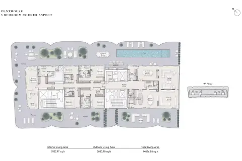 Plattegrond van 5 slaapkamers in Ellington Ocean House