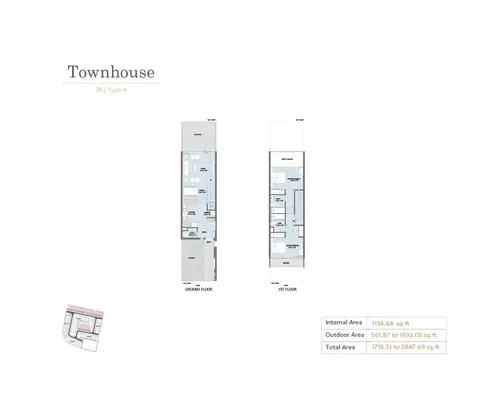 Plattegrond van 2 slaapkamers in Verdana Residence 10