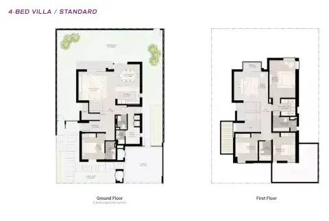 Plattegrond van 4 slaapkamers in Athlon by Aldar