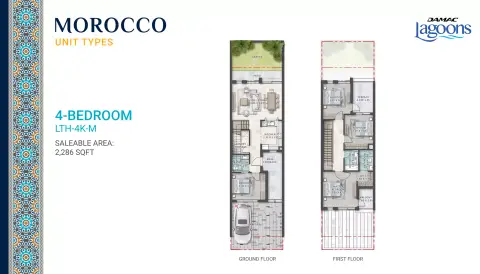 Plattegrond van 4 slaapkamers in Morocco Phase 2 By Damac