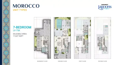 Plattegrond van 7 slaapkamers in Morocco Phase 2 By Damac