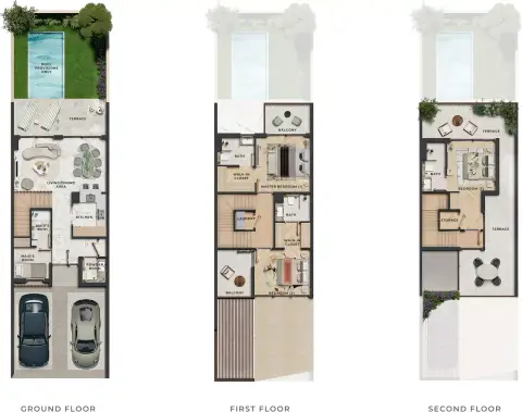 Plattegrond van 3 slaapkamers in Kensington Gardens