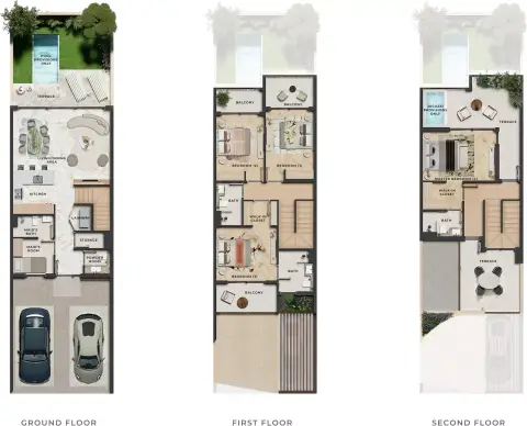 Plattegrond van 4 slaapkamers in Kensington Gardens