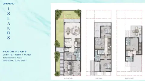 Plattegrond van 5 slaapkamers in Bora Bora Phase 2 by Damac
