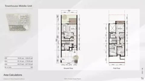 Plattegrond van 3 slaapkamers in Bahria Town Dubai