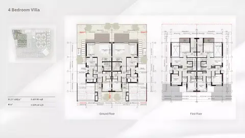 Plattegrond van 4 slaapkamers in Bahria Town Dubai