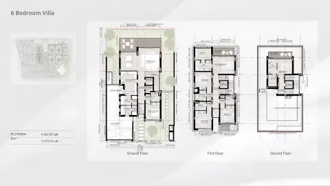 Plattegrond van 6 slaapkamers in Bahria Town Dubai