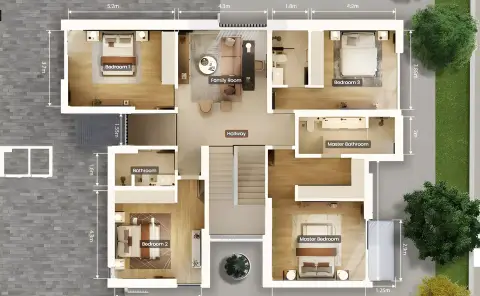 Plattegrond van 5 slaapkamers in Diagon at Athlon
