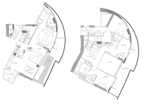 Plattegrond van 3 slaapkamers in Canal Heights 2