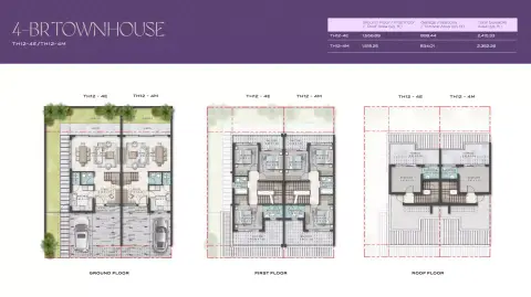 Plattegrond van 4 slaapkamers in Violet 4 Phase 2 By Damac Properties