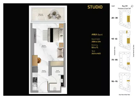 Plattegrond van Studio in Bayz 102