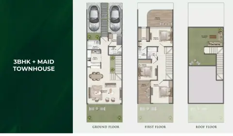 Plattegrond van 3 slaapkamers in Greenz by Danube