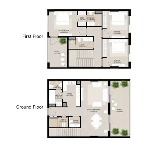 Plattegrond van 3 slaapkamers in Nshama Camden