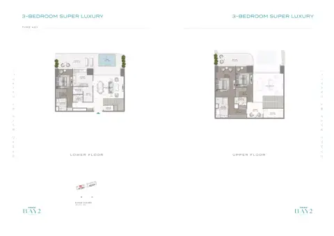 Plattegrond van 3 slaapkamers in Skycrest Collection