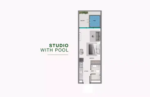 Plattegrond van Studio in Samana Resorts